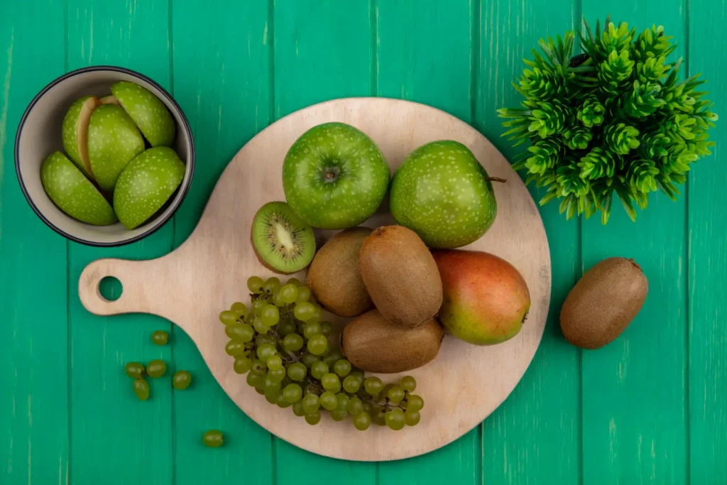 top-view-green-fruits